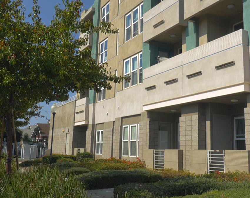 Apartment complex with graywater irrigation